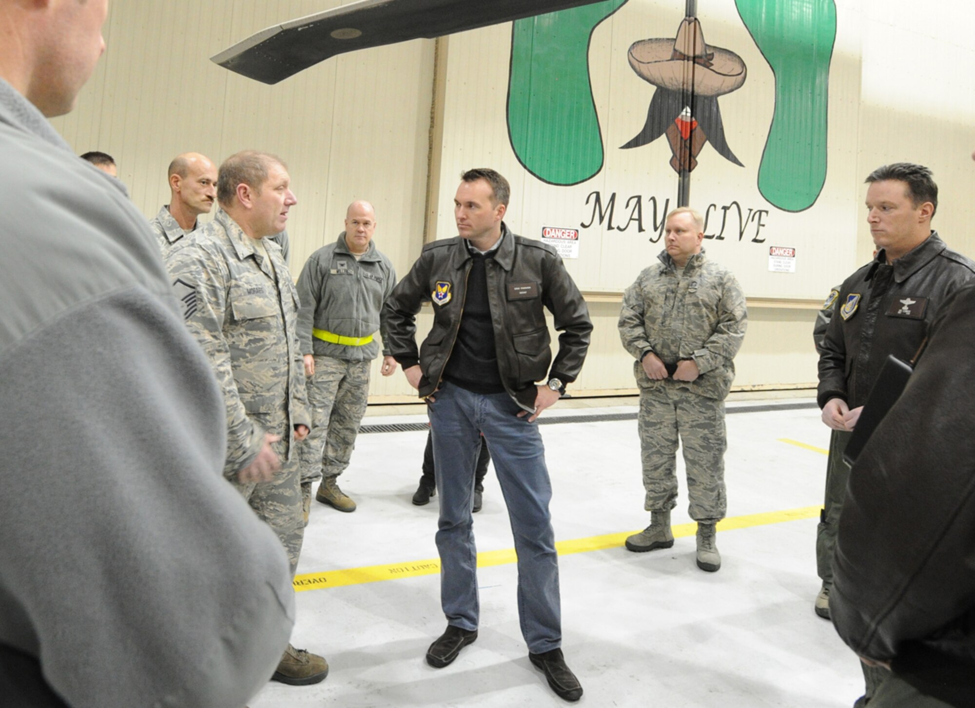 Acting Secretary of the Air Force Eric Fanning talks with Airmen assigned to the 176th Wing's Rescue Squadrons on Joint Base Elmendorf-Richardson, Alaska, Nov. 27, 2013. The 176th Wing's rescue squadrons' core competency is combat search and rescue which enable them to provide search and rescue operations and support military forces in the Alaska Theater. (U.S. Air Force photo/Justin Connaher)