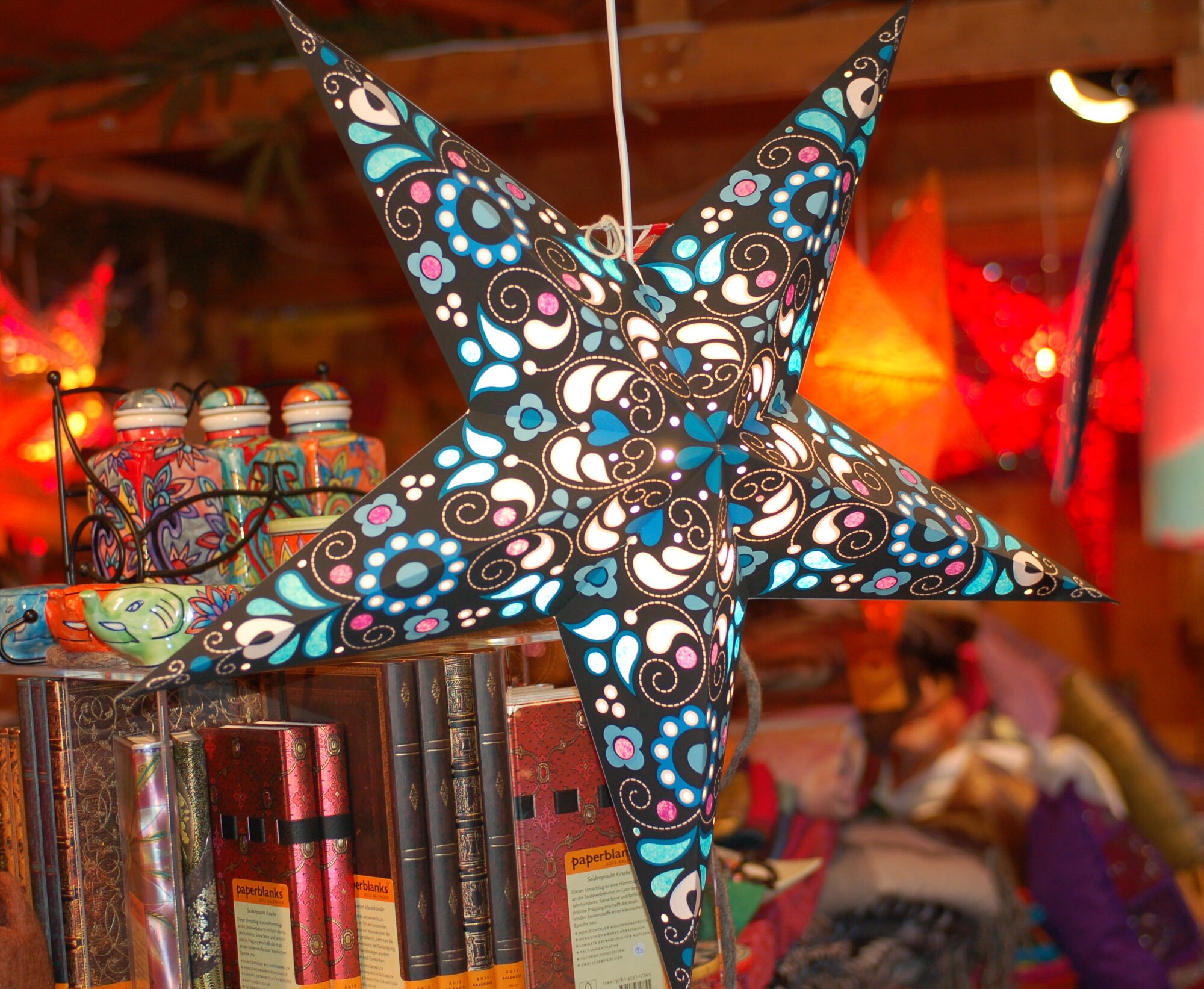 SPANGDAHLEM AIR BASE, Germany--Glass ornaments like this star are popular items that people can find at local Christmas markets. Other popular gift items are pyramids, nutcrackers, incense smokers, music boxes and figurines. (U.S. Air Force photo by Iris Reiff/Released)