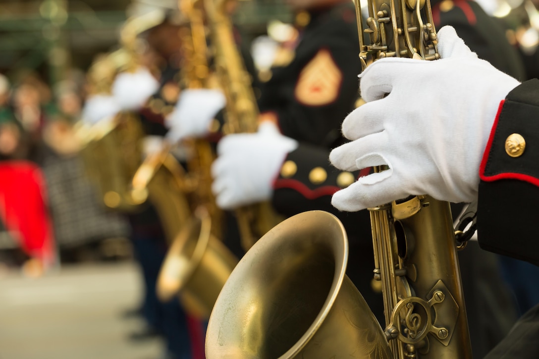 The East Coast Marine Corps Combined Band marched 2.5 miles through the streets of New York in the Macy's Thanksgiving Day Parade on Nov. 28, 2013. Comprised of 80 instrumentalists from the Marine Corps’ three largest east coast installations; Marine Corps Base Quantico, Va., Camp Lejeune, N.C., and Marine Corps Air Station Cherry Point, N. C., the Marines participated for only the second time in the parades 89 year history. 