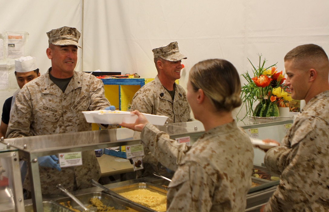 U.S. Marine Brig. Gen. James Lukeman, left, commanding general of 2nd