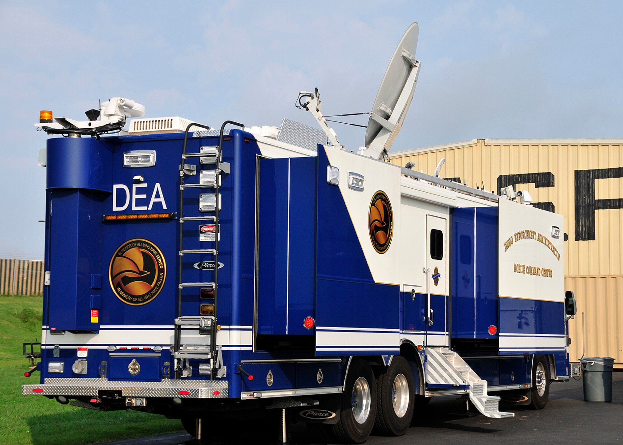 A mobile command post was recently deployed to McGhee Tyson Air National Guard Base, TN as part of the DEA aviation division's ERAD program.  (U.S. Air National Guard photo illustration by Master Sgt. Kendra M. Owenby, 134 ARW Public Affairs)