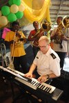 Sgt. 1st Class Seth Innes of the Florida Army National Guard's 13th Army Band practices with the Guyana Defense Force Band during an exchange as part of the National Guard's State Partnership Program.