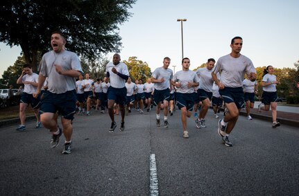 Participants begin the Commander’s Challenge Run Oct. 4, 2013, at Joint Base Charleston – Air Base, S.C. The Commander's Challenge is held monthly to test Team Charleston's fitness abilities. (U.S. Air Force photo/ Senior Airman Dennis Sloan)