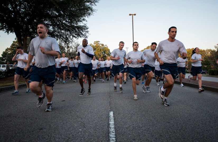 Participants begin the Commander’s Challenge Run Oct. 4, 2013, at Joint Base Charleston – Air Base, S.C. The Commander's Challenge is held monthly to test Team Charleston's fitness abilities. (U.S. Air Force photo/ Senior Airman Dennis Sloan)