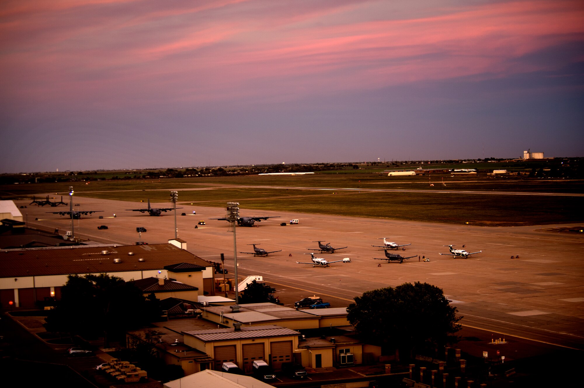 Air crews from Hurlburt Field, Fla., secure their aircraft at Cannon Air Force base, N.M. Oct. 3. Air frames from the 1st Special Operations wing were relocated to Cannon in an effort to protect government assets in the wake of Tropical Storm Karen. (U.S. Air Force photo/ Staff Sgt. Matthew Plew)