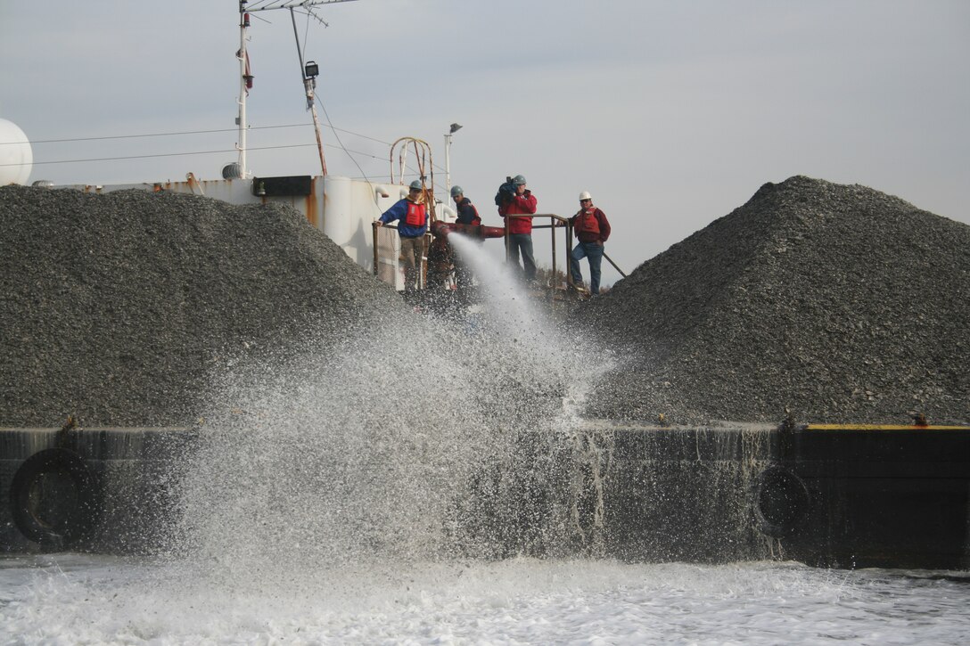 2007 - VIRGINIA BEACH, Va. -- Oyster shell is being placed on reefs in the Lynnhaven River.