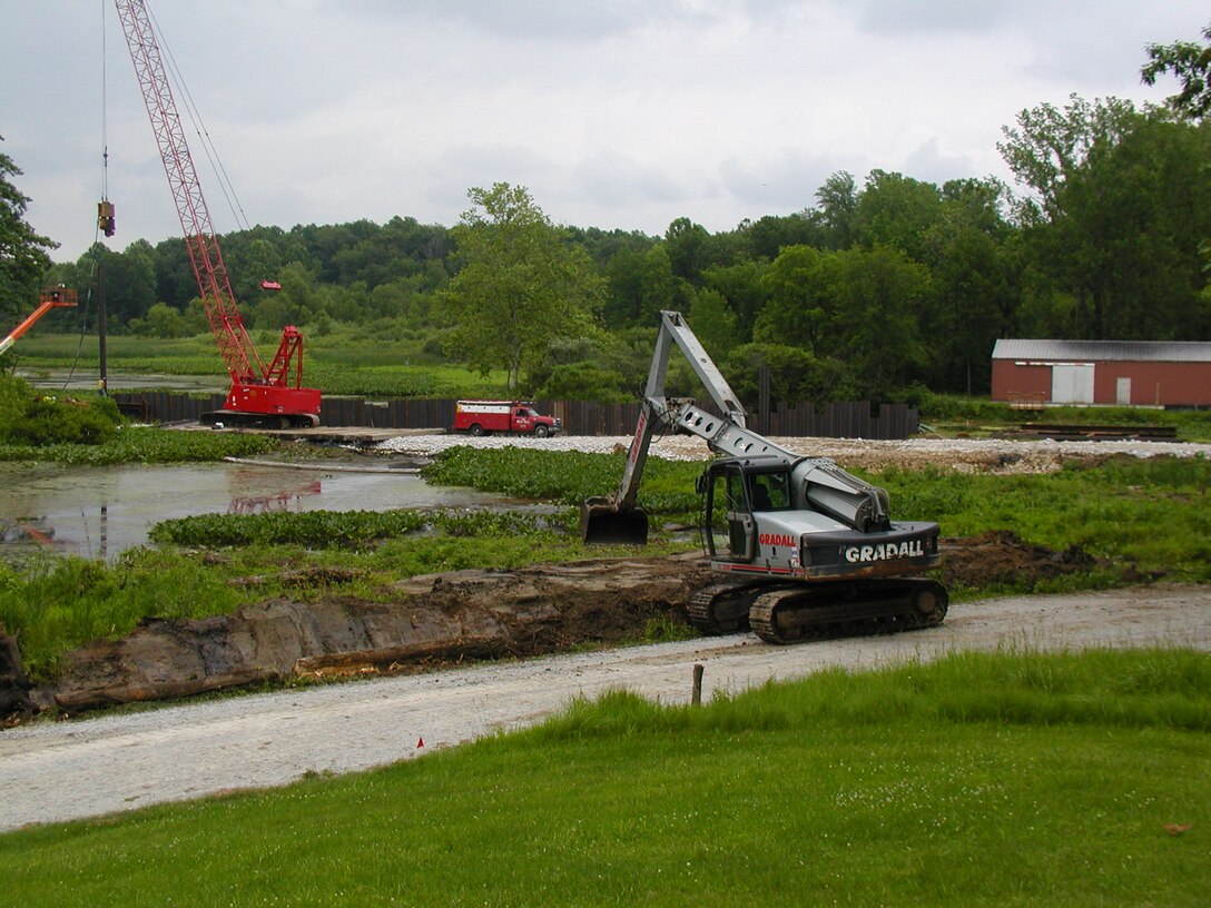 Construction of Red Mill Pond, Indiana project.