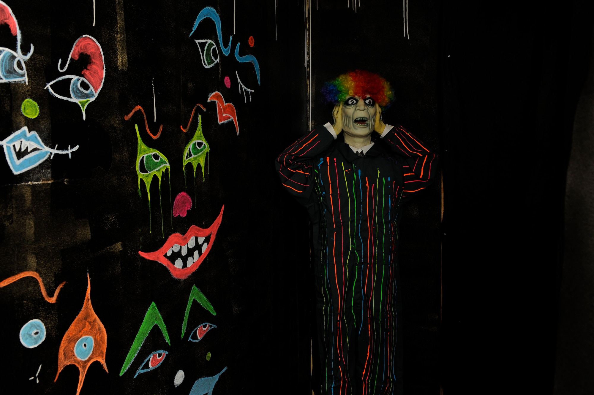 The 823rd RED HORSE Squadron’s Haunted House is open and waiting for its next victims. It is open Friday and Saturday nights, including Halloween, during October from 6 to 11 p.m. (U.S. Air Force photo/Airman 1st Class Jeff Parkinson)