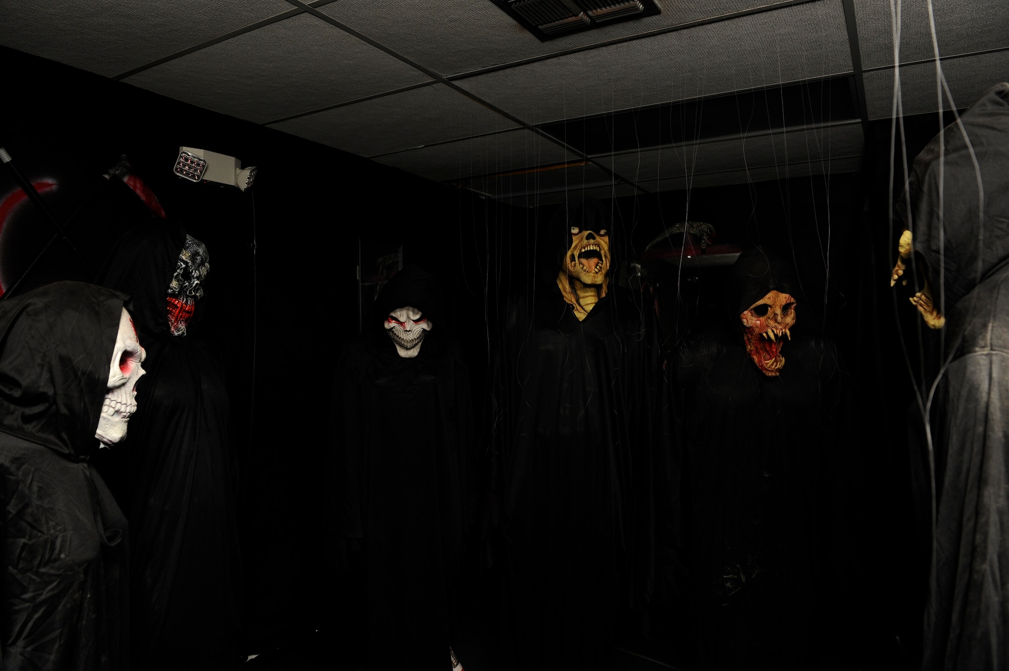 The 823rd RED HORSE Squadron’s Haunted House is open and waiting for its next victims. It is open Friday and Saturday nights, including Halloween, during October from 6 to 11 p.m. (U.S. Air Force photo/Airman 1st Class Jeff Parkinson)