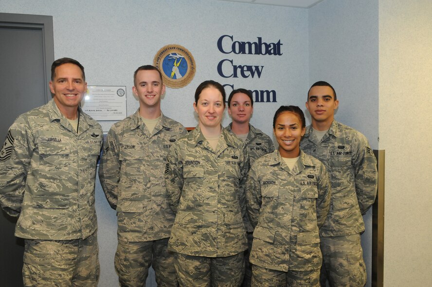 The 5th Operations Support Squadron Combat Crew Communications section provides the reigns of communication for all 5th Bomb Wing nuclear and conventional flying missions. They also develop and issue the command's best combat mission folder packages, communication kits, and flight information publication bags, while furnishing aviators with error-free satellite connectivity components and cryptographic equipment necessary for safe and secure command and control communications. Combat crew communications also maintains more than 13,000 flight information publications, which ensures navigational aids supplied to aviators are current and covers route of flight.  This section was recently recognized as a superior team during the Nuclear Surety Staff Assistance Visit in September 2013. (Photo courtesy of the Command Chief’s Office)