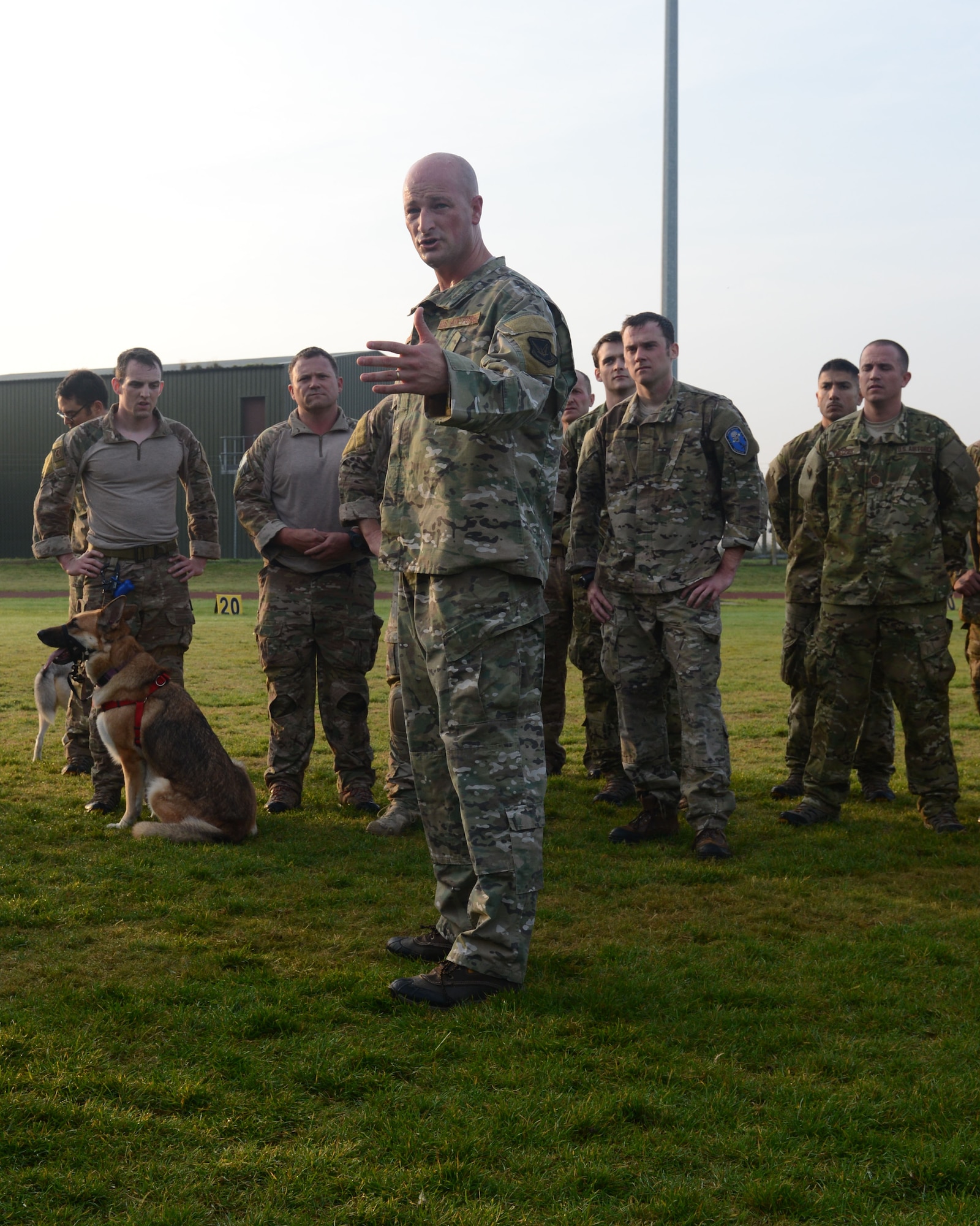 U.S. Air Force Col. Christopher Ireland, 352nd Special Operations Group commander, speaks to Airmen after the Mogadishu Mile 5km ruck march Oct. 3, 2013, at RAF Mildenhall, England. The Battle of Mogadishu was supposed to be a “down and back” operation, but it led to American casualties when special operations forces came under fire. (U.S. Air Force photo by Airman 1st Class Preston Webb/Released)