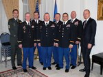 Illinois National Guard Chief of the Joint of Staff Army Col. Christopher
Lawson, along with other members of the Illinois National Guard, pose with
Deputy Consul General of the Republic of Poland Robert Rusiecki at the
Casimir Pulaski reception held at the Consulate of the Republic of Poland in
Chicago, Mar. 8, 2012.