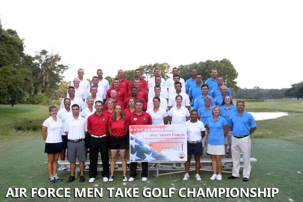 The Air Force men’s and women’s golf teams participated in the 2013 Armed Forces Golf Championship Sept. 15 – 18 held at the Marine Corps Recruiting Depot, Parris Island, S.C. The tournament featured six-person teams from the Air Force, Army, Marine Corps and Navy in each division. The Air Force men’s team won gold in their division for the 10th consecutive year and the women’s team came in third. (U.S. Marine Corps photo/Cpl. Vincent White)