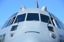 An up close and personal look at the first of eight C-130H aircraft expected to be assigned to the Connecticut Air National Guard moments after it touched down at Bradley International Airport, Windsor Locks, Conn., Tuesday, Sept. 24, 2013. (U.S. Air National Guard photo by Maj. Jefferson Heiland)