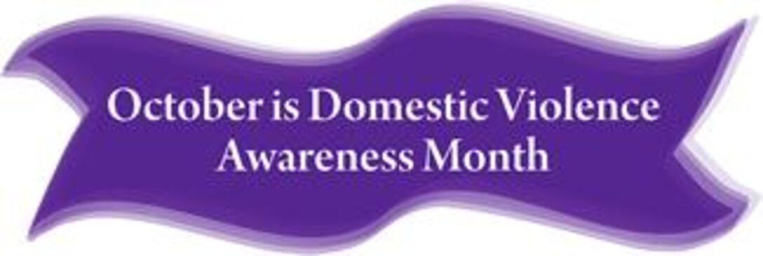 October is Domestic Violence Prevention Month. The purple ribbon is a symbol for awareness.


