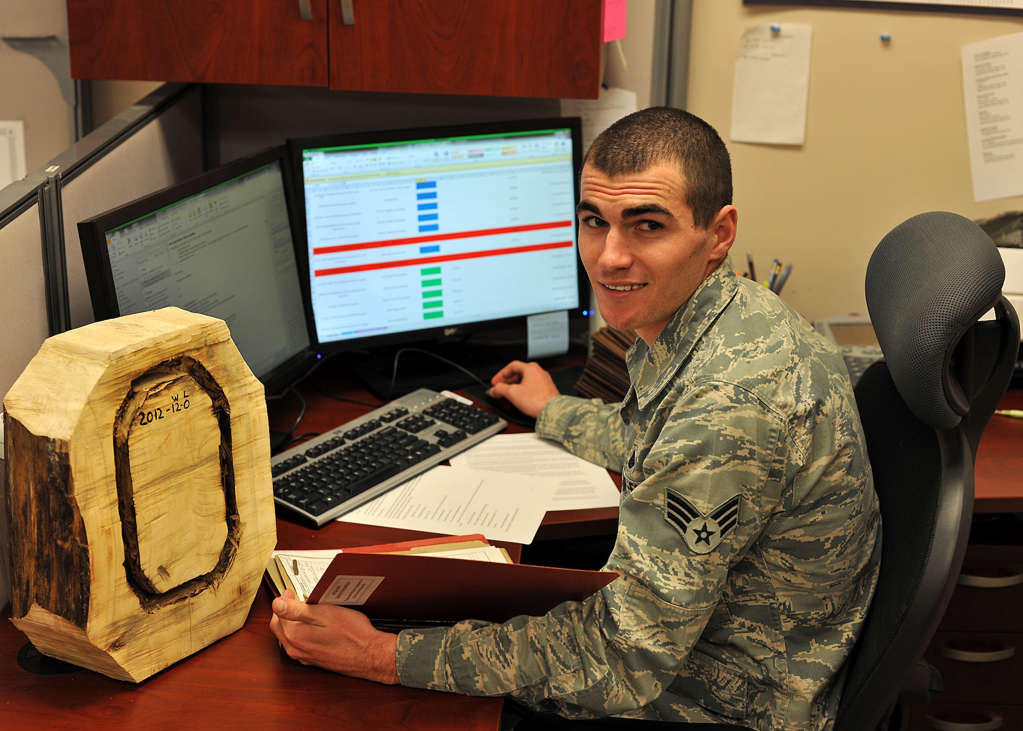 Senior Airman Jay Traver, 319th Communications Squadron, is Warrior of the Week for Grand Forks Air Force Base, N.D., for the second week of October 2013. Traver is a base publications and forms manager and is recognized for his hard work and professionalism. (U.S. Air Force photo/Senior Airman Xavier Navarro)
