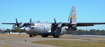 The first of eight C-130H aircraft expected to be assigned to the Connecticut Air National Guard’s 103rd Airlift Wing taxies onto the flightline at the Bradley Air National Guard Base moments after it touched down at Bradley International Airport, Windsor Locks, Conn., Tuesday, Sept. 24, 2013. (U.S. Air National Guard photo by Maj. Jefferson Heiland)