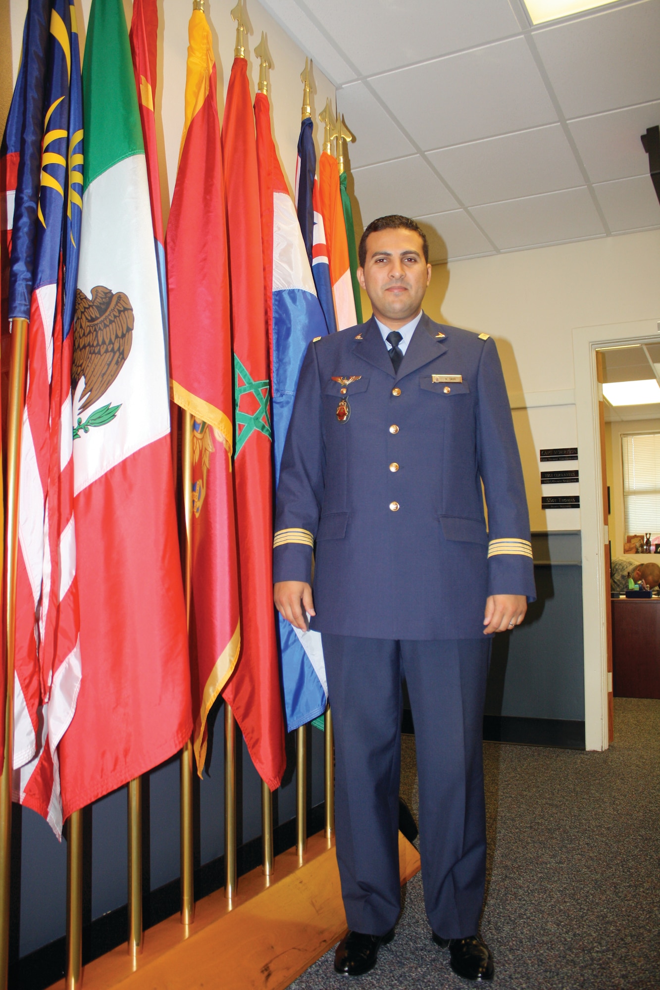 Following in past footsteps, Capt. Saihi, an officer in the Royal Moroccan Air Force, is attending IOS and then Squadron Officer School at Maxwell, just as his father, Ahmed Saihi, did three decades earlier. (Courtesy photo)