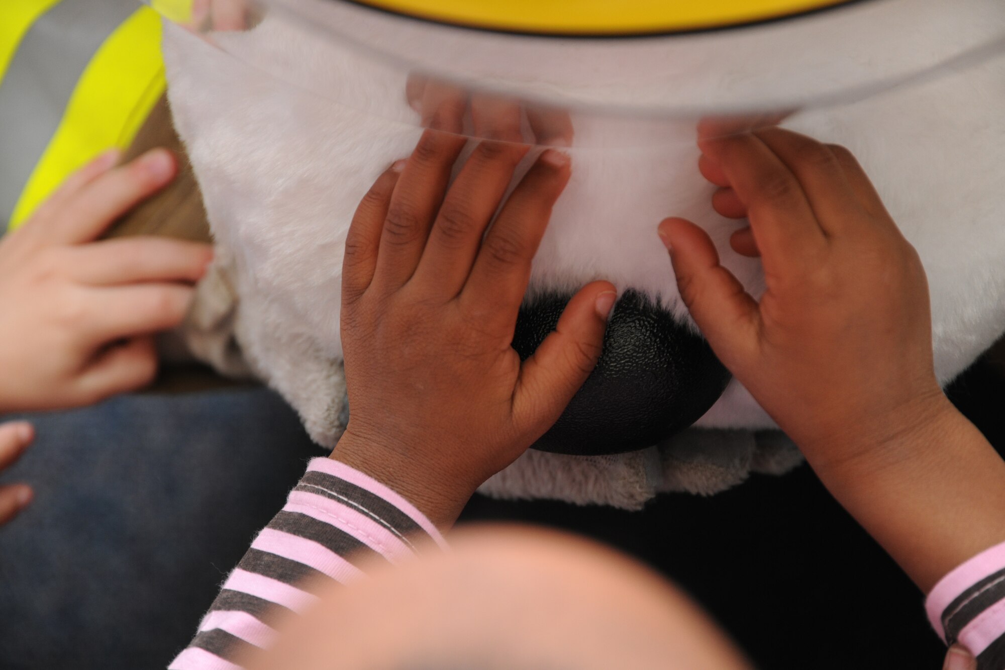 Children at the child development center interact with Sparky the dog at Joint Base Andrews, Md., Oct. 10, 2013. The fire safety mascot meets with the children during National Fire Prevention Week. (U.S. Air Force photo/Airman 1st Class Joshua R. M. Dewberry) 