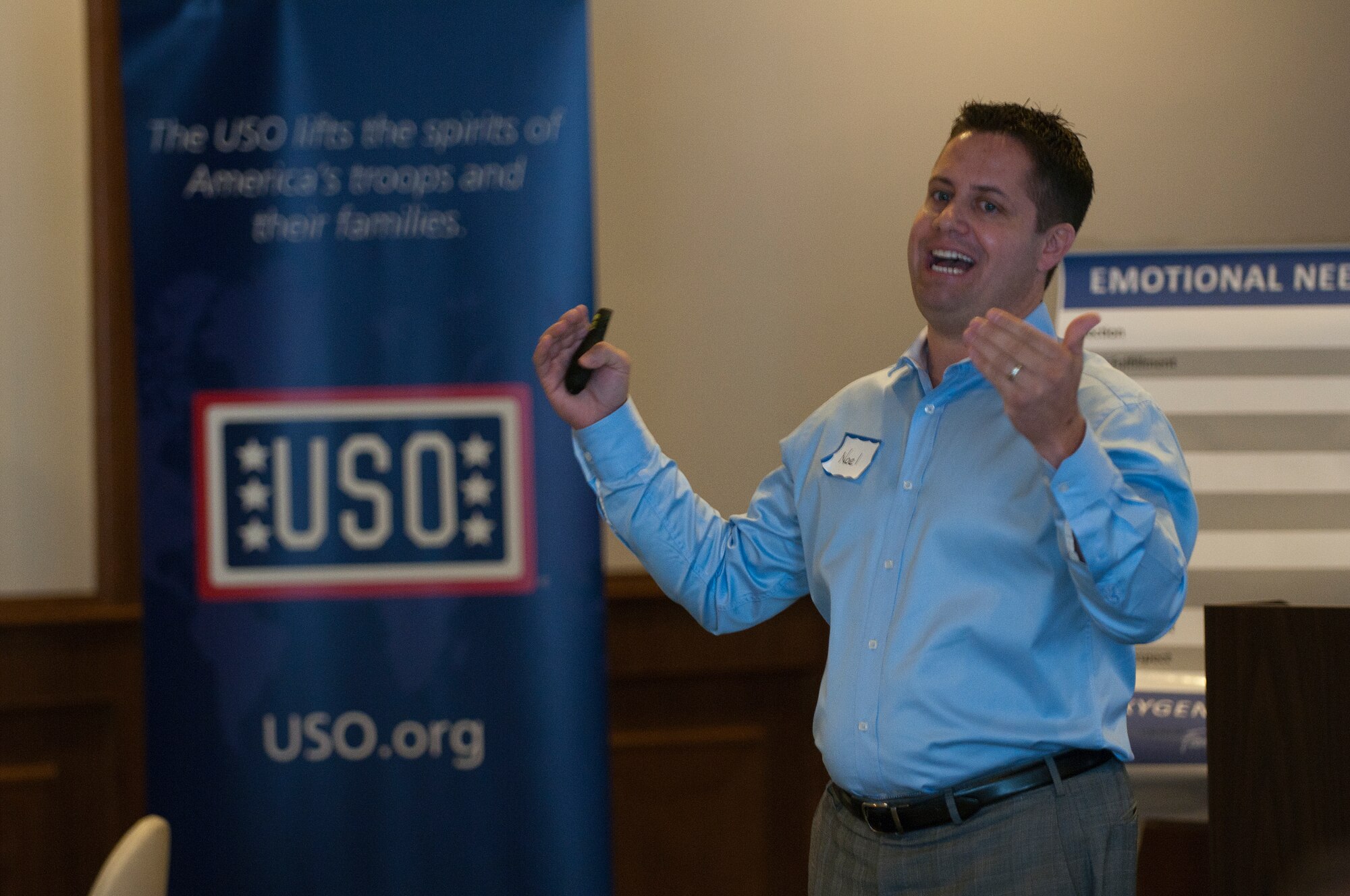 Noel Meader, Stronger Families executive director, instructs facilitators on how to assist with troubled relationships Oct. 2, 2013 Ramstein Air Base, Germany. Members from the chapel, family advocacy, the Airman & Family Readiness Center and other organizations from the KMC attended the facilitator training in order to sharpen their couple counseling skills. (U.S. Air Force photo/Senior Airman Jose L. Leon)