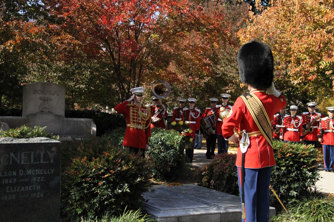 At 11 a.m, Wednesday, Nov. 6, “The President’s Own” will pay homage to its 17th Director John Philip Sousa at Congressional Cemetery located at 1801 E Street, SE, in Washington, D.C., on the 159th anniversary of his birth. Conducted by Col. Michael J. Colburn, this annual musical tribute will include Sousa’s “The Stars and Stripes Forever” and “Semper Fidelis.” The gravesite ceremony and traditional wreath-laying is free and open to the public.
