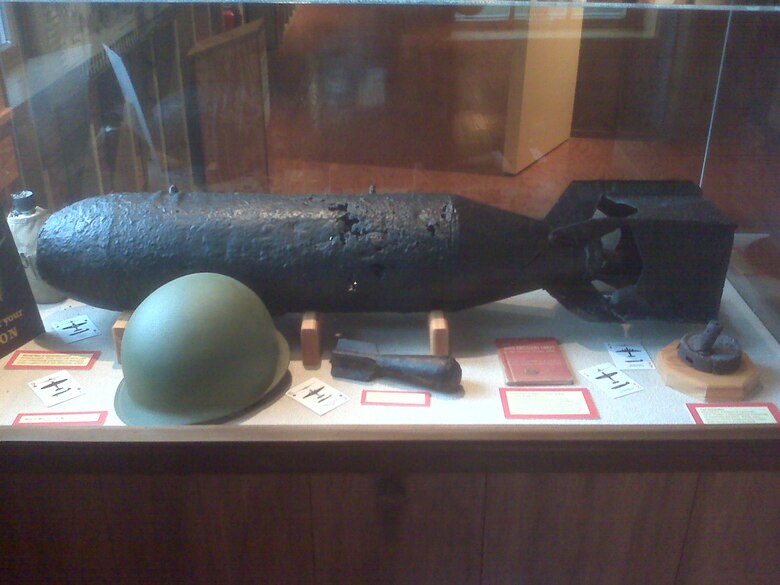 The Quartermaster Storehouse Museum at Fort DeSoto County Park features artifacts of the site's World War II history, when it was known as the Mullet Key Bombing and Gunnery Range, including this 100-lb. practice bomb. 
