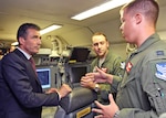 NATO Secretary General Anders Fogh Rasmussen talks with Georgia National Guard members during a May 9, 2011, visit at which he praised the state's service with NATO and participation in the National Guard State Partnership Program.