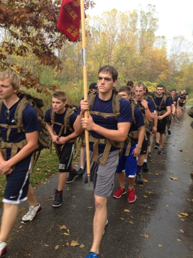 Future Marines of Recruiting Substation Green Bay conquered a 5.5 mile hike through Bairds Creek Park in Green Bay, Wis., Oct. 11.  Photo courtesy of Staff Sgt. Aaron Malueg.