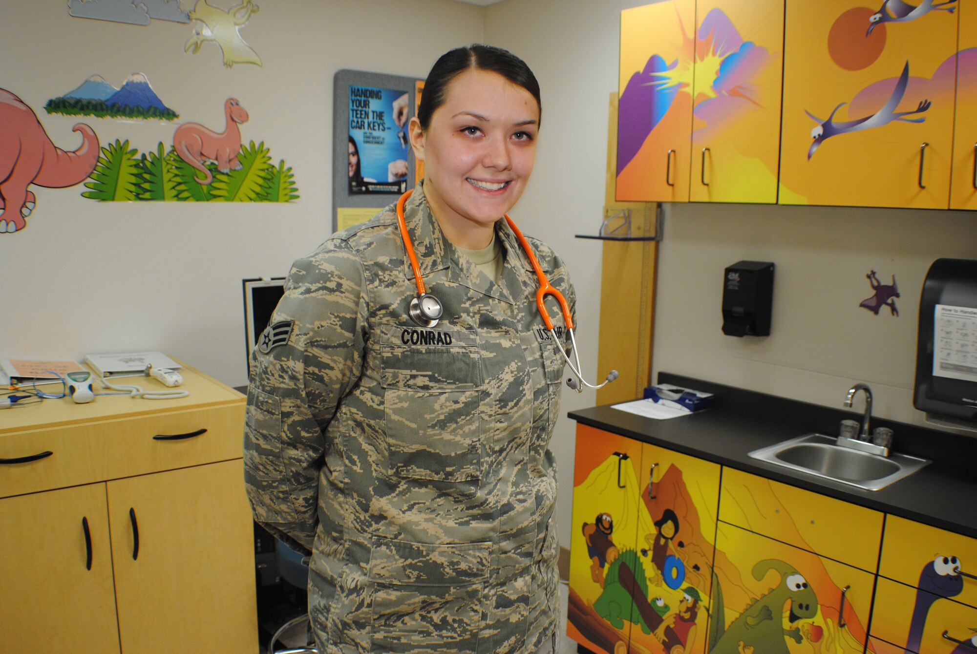 Senior Airman Samantha Conrad is the Warrior of the Week for the second week of October 2013 for Grand Forks Air Force Base, N.D. The 23-year-old Airman from the 319th Medical Operations Squadron completed technical training courses at Sheppard AFB, Texas, and Travis AFB, Calif., in order to become a pediatric medical specialist.   (U.S. Air Force photo/Staff Sgt. Luis Loza Gutierrez)