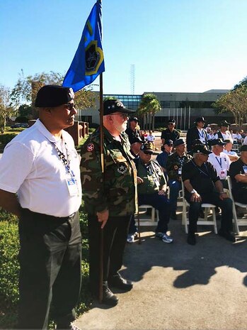 Members of the Vietnam Security Police Association gather for a reunion at a retreat ceremony held October 15, 2013, at Joint Base Charleston – Air Base, S.C. The Vietnam Security Police Association is a team of former active-duty Air Force Security Police members who served in Vietnam during the Vietnam War. (Courtesy photo)
