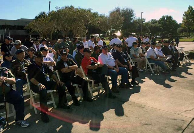 Members of the Vietnam Security Police Association gather for a reunion at a retreat ceremony held October 15, 2013, at Joint Base Charleston – Air Base, S.C. The Vietnam Security Police Association is a team of former active-duty Air Force Security Police members who served in Vietnam during the Vietnam War. (Courtesy photo)
