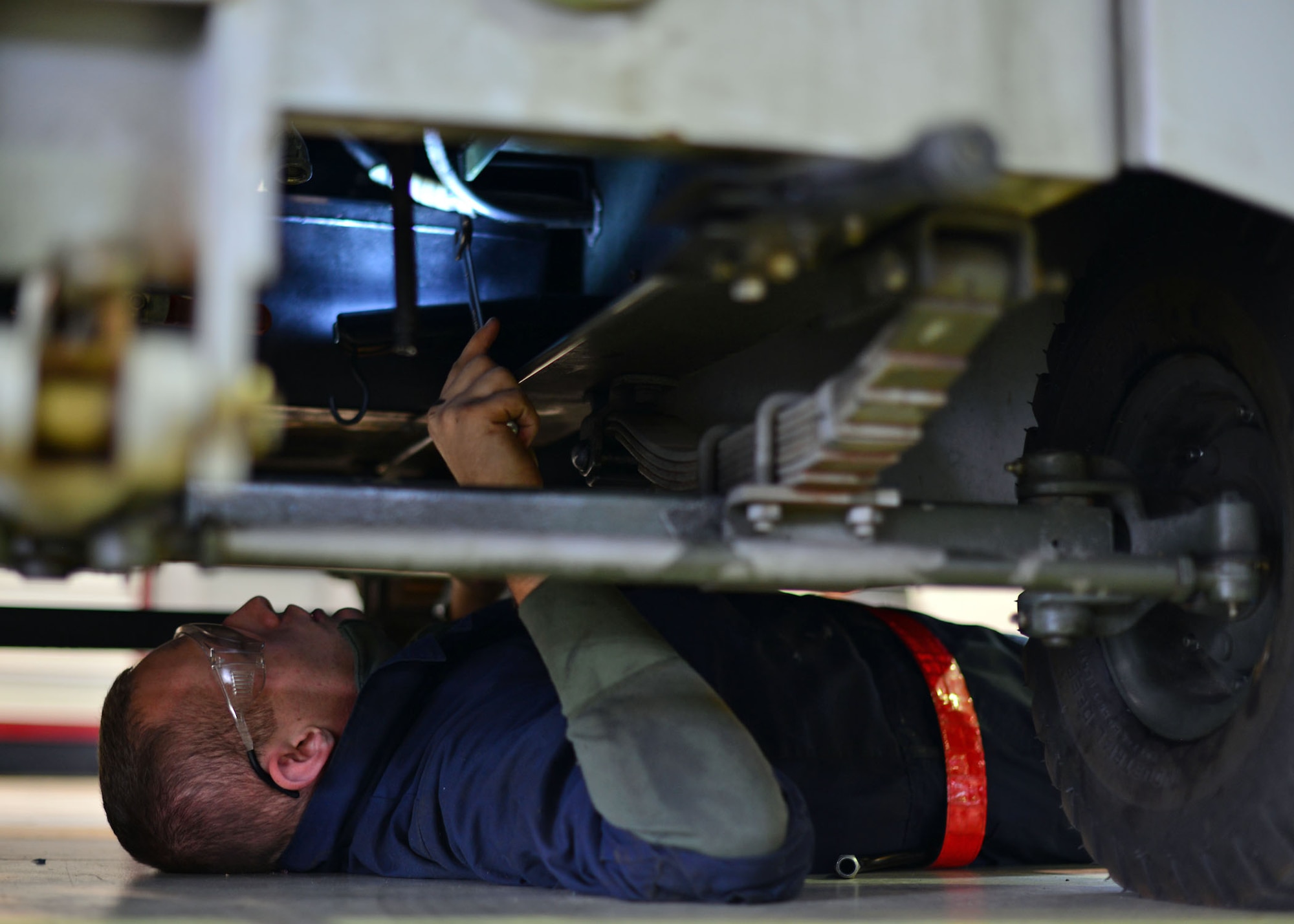 Senior Airman Alexander Bowman, 31st Maintenance Squadron aerospace ground equipment journeyman, replaces the starter on a generator, Oct. 10, 2013, at Aviano Air Base, Italy. AGE Airmen provide ground equipment to the flightline and maintain more than 600 pieces of equipment in support of United States and NATO operations. (U.S. Air Force photo/Senior Airman Briana Jones)