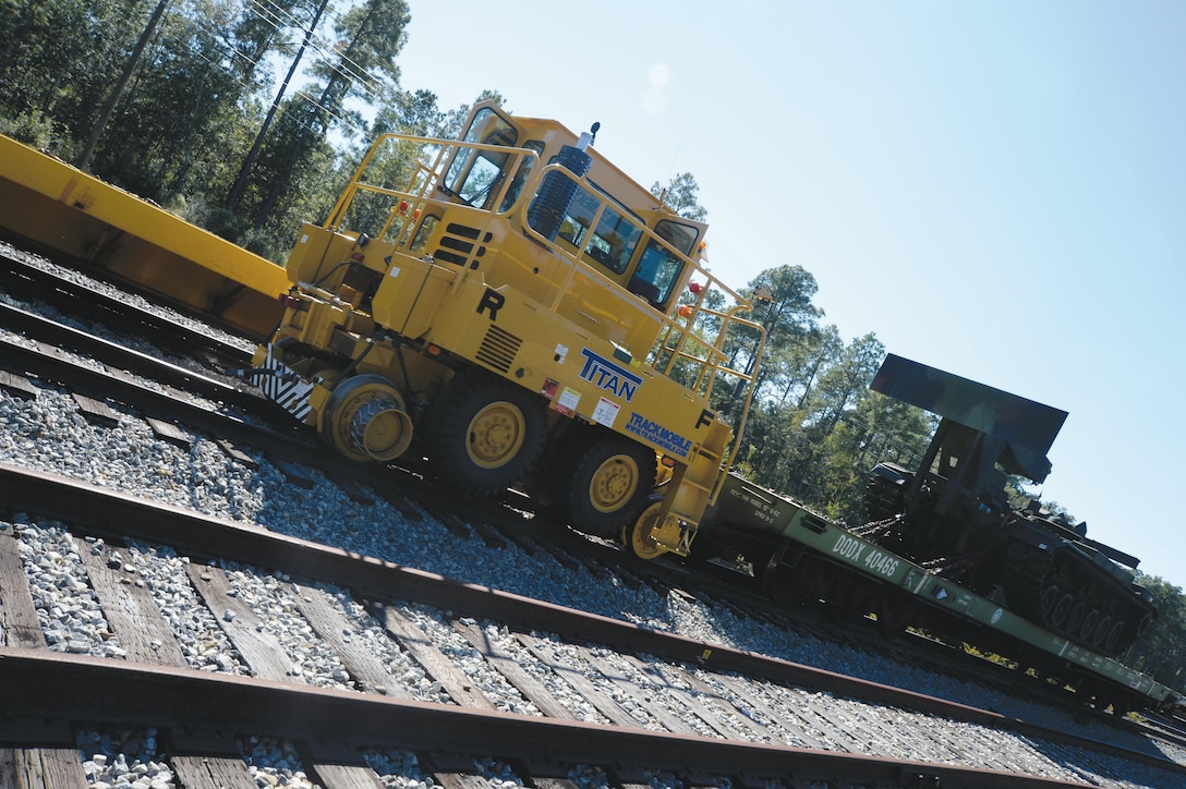 Trackmobile is now being utilized at Marine Corps Logistics Base Albany as a cost-saving option to move heavy equipment from one place to another.