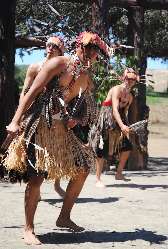 Dancers perform in front of crowds during a "Big Event" hosted by the Dry Creek Rancheria Band of Pomo Indians July 27 at Lake Sonoma. 