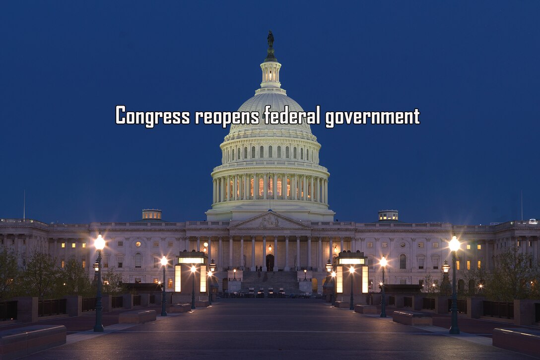 President Barack Obama signed legislation late yesterday night bringing federal employees back to work after Congress finally resolved the budget logjam which led to a 16-day shutdown. Senate leaders championed bipartisan legislation to reopen the government and remove the threat of government default on its debts. All federal government employees – including some 4,000 Defense Department employees – will report to work Oct 17.
