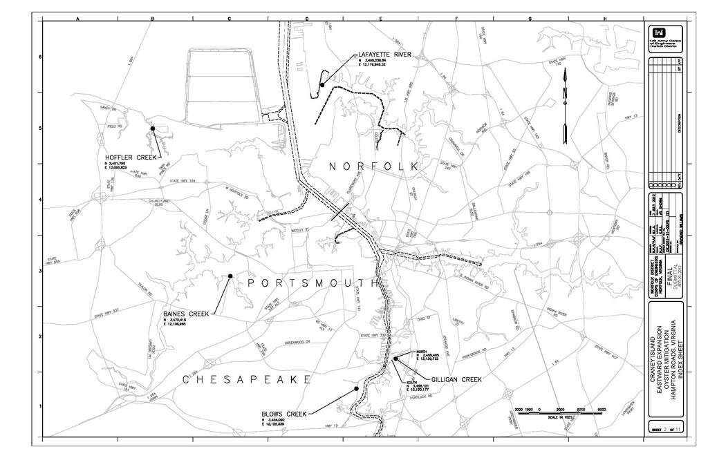 Over the next several months, the Norfolk District, U.S. Army Corps of Engineers, will construct six sanctuary oyster reefs along the Elizabeth River and surrounding tributaries, all part of a 10-year, $70 million, 411-acre comprehensive environmental mitigation plan accompanying the Corps' Craney Island Eastward Expansion Project.