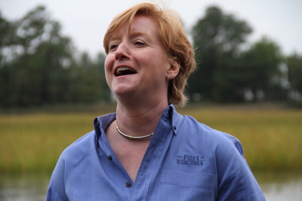 Heather Wood, environmental director of the Virginia Port Authority, brims with joy as she discusses the 16-acre, six-sanctuary oyster reef initiative along the Elizabeth and Lafayette rivers. It is part of a 10-year, $70 million, 411-acre comprehensive environmental mitigation plan accompanying the Corps’ Craney Island Eastward Expansion Project.
