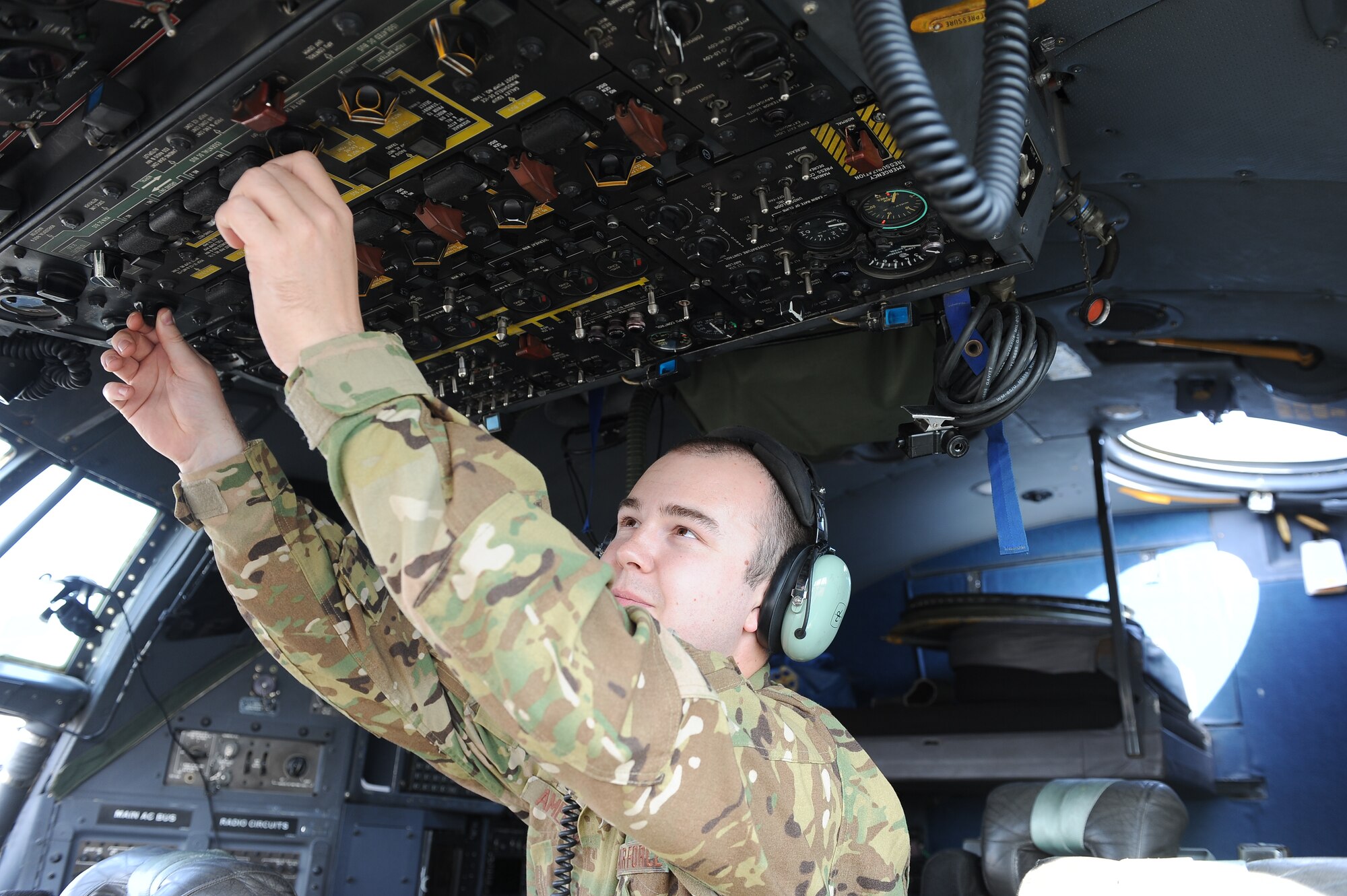 Airman 1st Class Michael Amerson is a C-130H flight engineer deployed to the 737th Expeditionary Airlift Squadron, undisclosed location, Southwest Asia.  This is his first deployment and he is enjoying learning new things about how the aircraft is operated in a desert environment compared to his home station, the 144th Airlift Squadron at Joint base Elmendorf-Richardson, Alaska.  Amerson, a native of Eagle River, Alaska, has been chosen by his leadership as this week's Rock Solid Warrior.  (U.S. Air Force photo by Master Sgt. Marelise Wood)