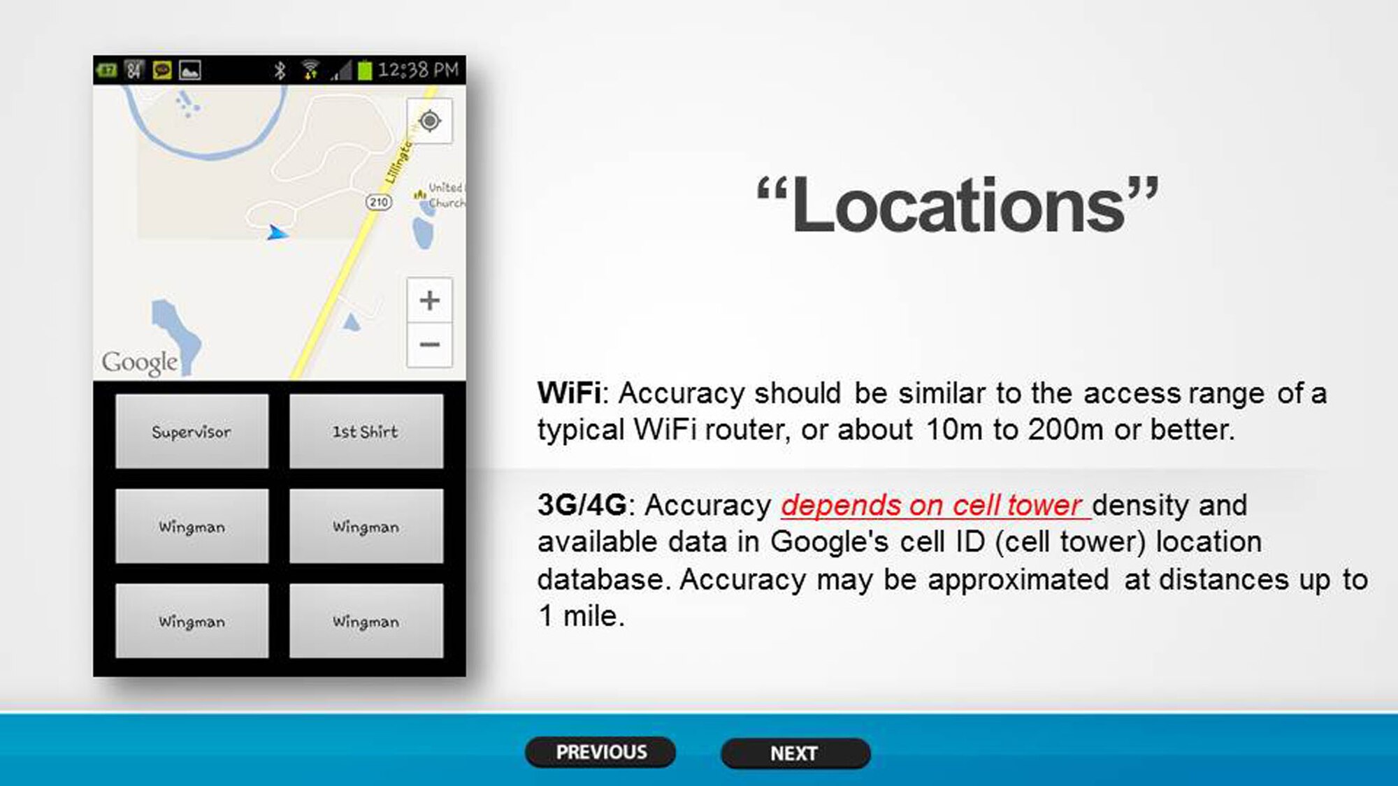 Screen shots from the Wingmanship app created by Airman 1st Class Hwansung Kim, 43d Logistics Readiness Squadron, Pope Army Airfield, N.C.  Wingmanship is an Android mobile application that provides functionality for calling a Wingman, finding a taxi, hotel, calling the base directory or an emergency contact that is available for free at the Google Play Store.  (U.S. Air Force photo/Marvin Krause)