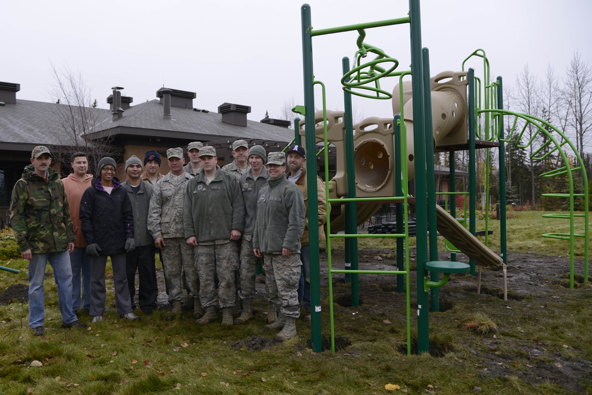 The Fisher House project JBER assembles new playground > Joint Base
