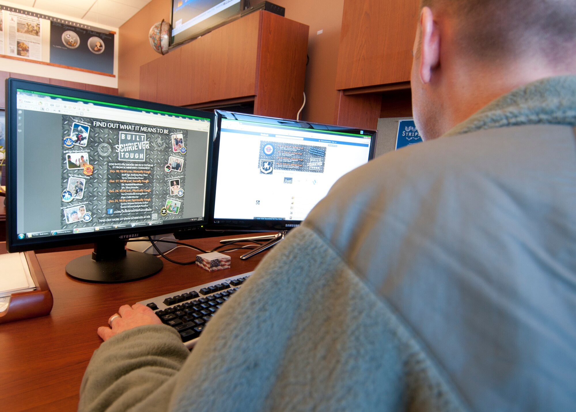 At the 50th Space Wing, the sage green fleece can be worn indoors only in an Airman's immediate work center. The Schriever first sergeants want members here to know the uniform winter wear guidance that is specific to Schriever. (U.S. Air Force photo/Staff Sgt. Patrice Clarke)