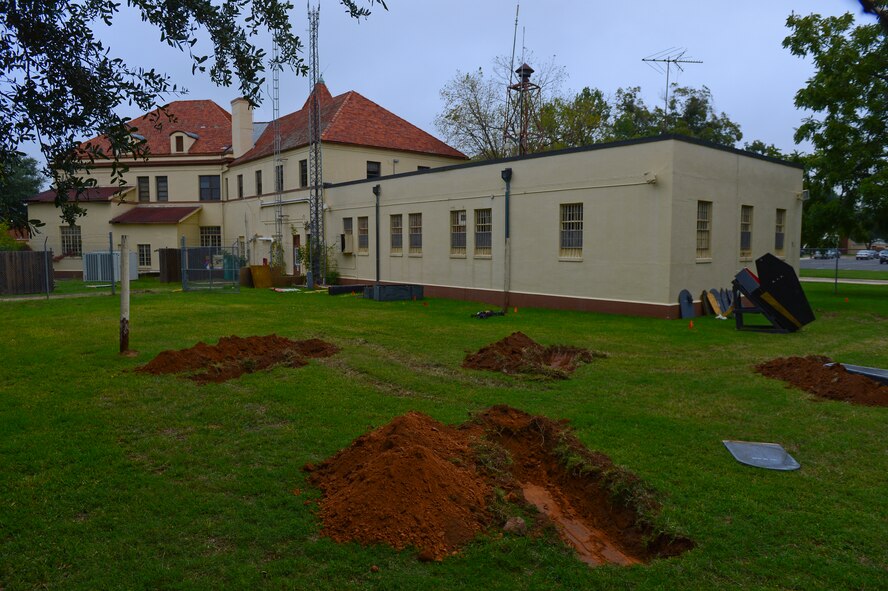 Airmen from the 2nd Civil Engineer Squadron transformed the old Security Forces Confinement Facility into a Haunted House on Barksdale Air Force Base, La., Oct. 23, 2013. The Haunted House will be open from Oct. 24 through Oct. 31 from 7p.m. to 11 p.m. The Haunted House is not recommended for children under the age of 12. (U.S. Air Force photo Senior Airman Micaiah Anthony)