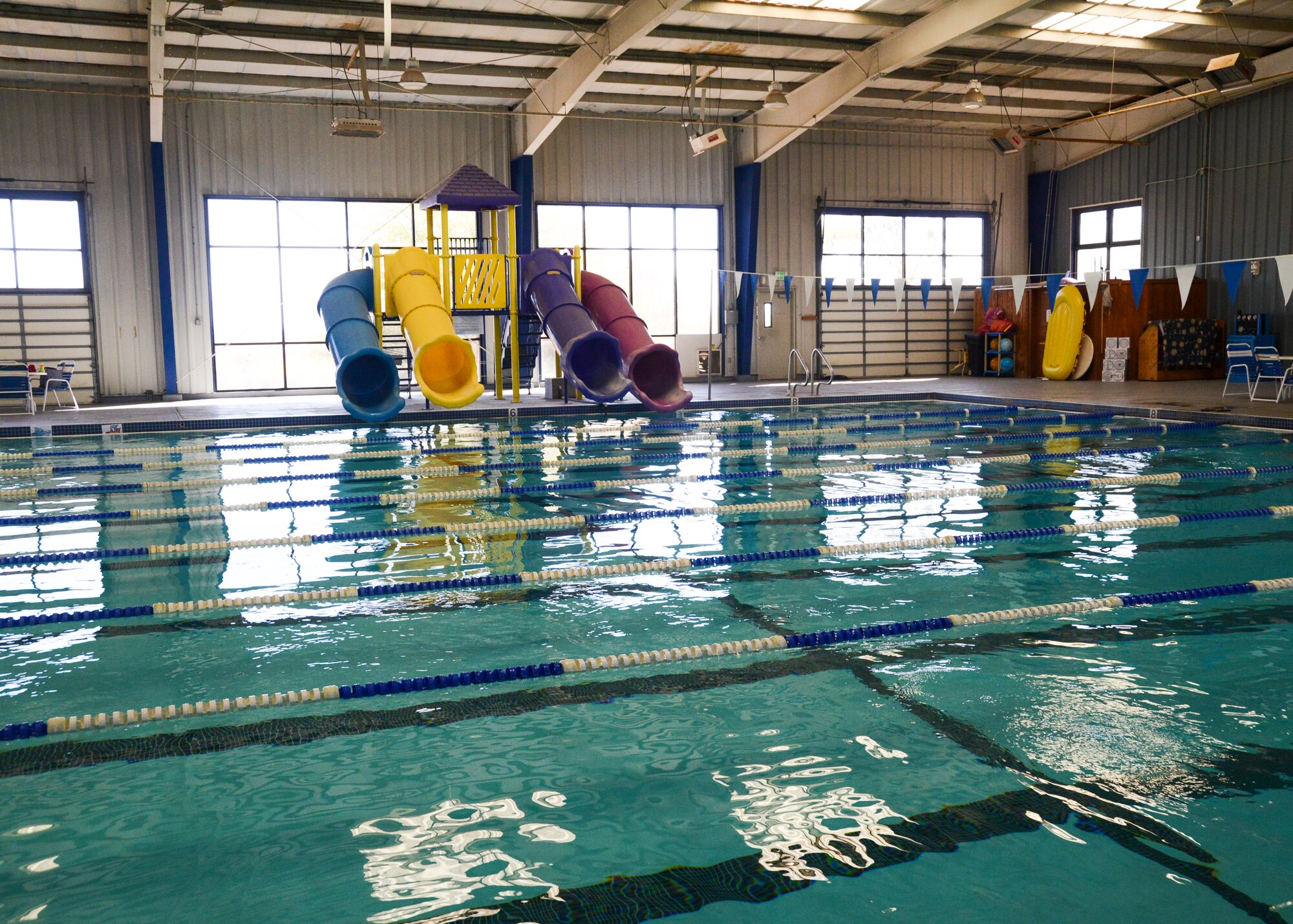 The swimming pools on base are open year round and are a good source of fitness for people with lower extremity injuries or who are pregnant. (U.S. Air Force photo by Rebecca Amber).