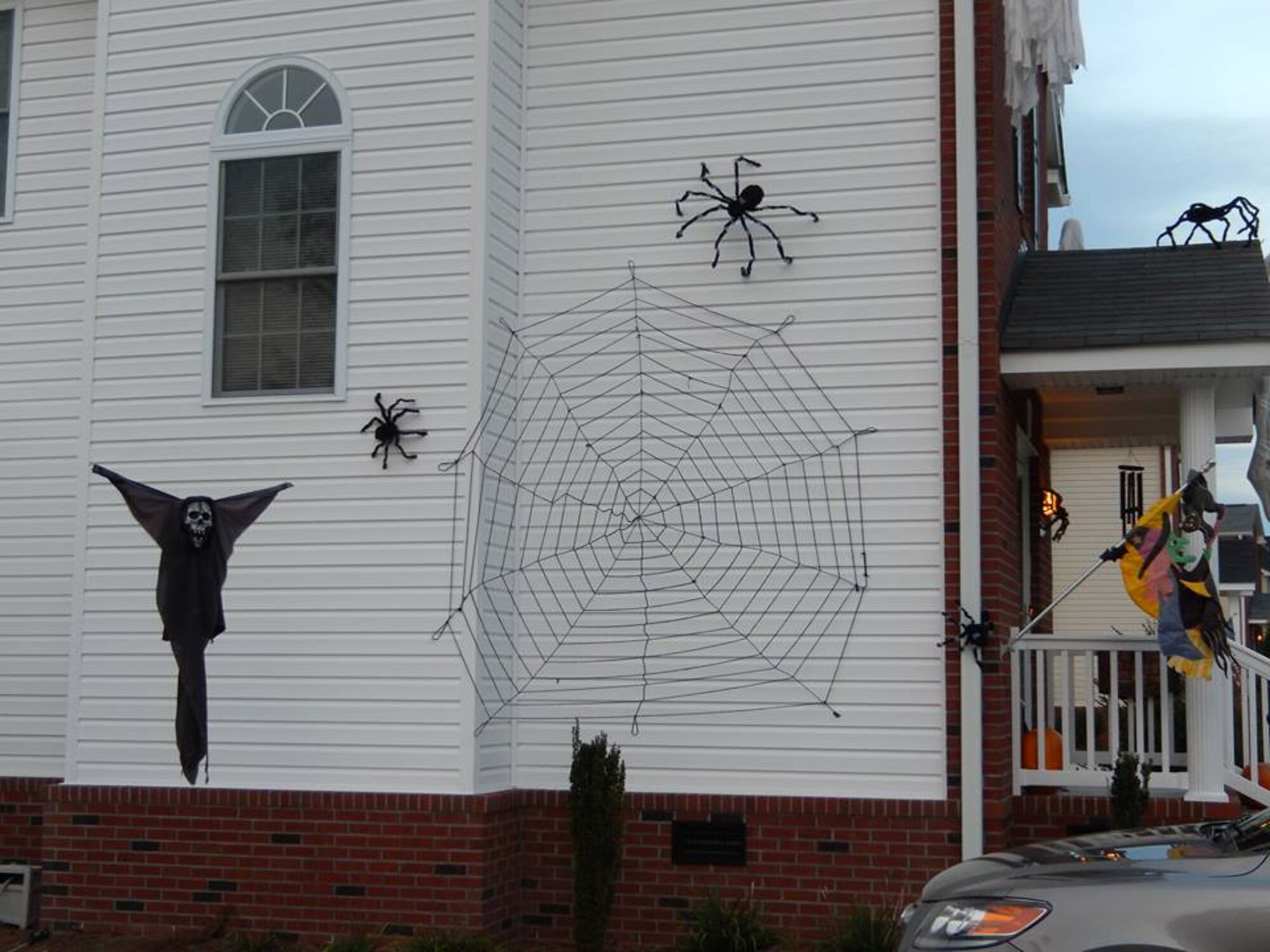U.S. Air Force Lt. Col. Christine Mau, 4th Operations Support Squadron commander, and her family won the Halloween Decorations Contest for "spookiest" house on Seymour Johnson Air Force Base, N.C. (Courtesy photo)
