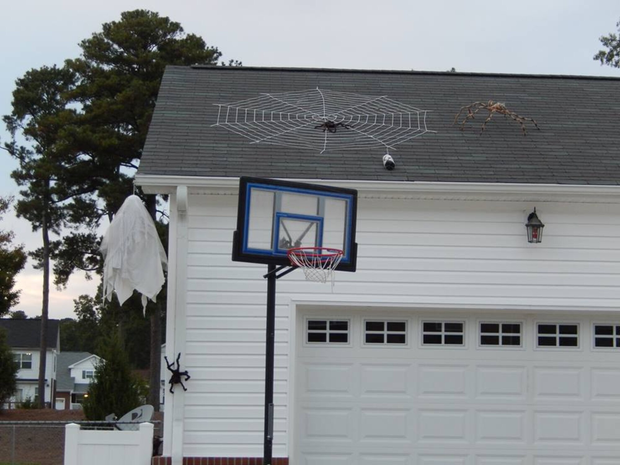 U.S. Air Force Lt. Col. Christine Mau, 4th Operations Support Squadron commander, and her family won the Halloween Decorations Contest for "spookiest" house on Seymour Johnson Air Force Base, N.C. (Courtesy photo)