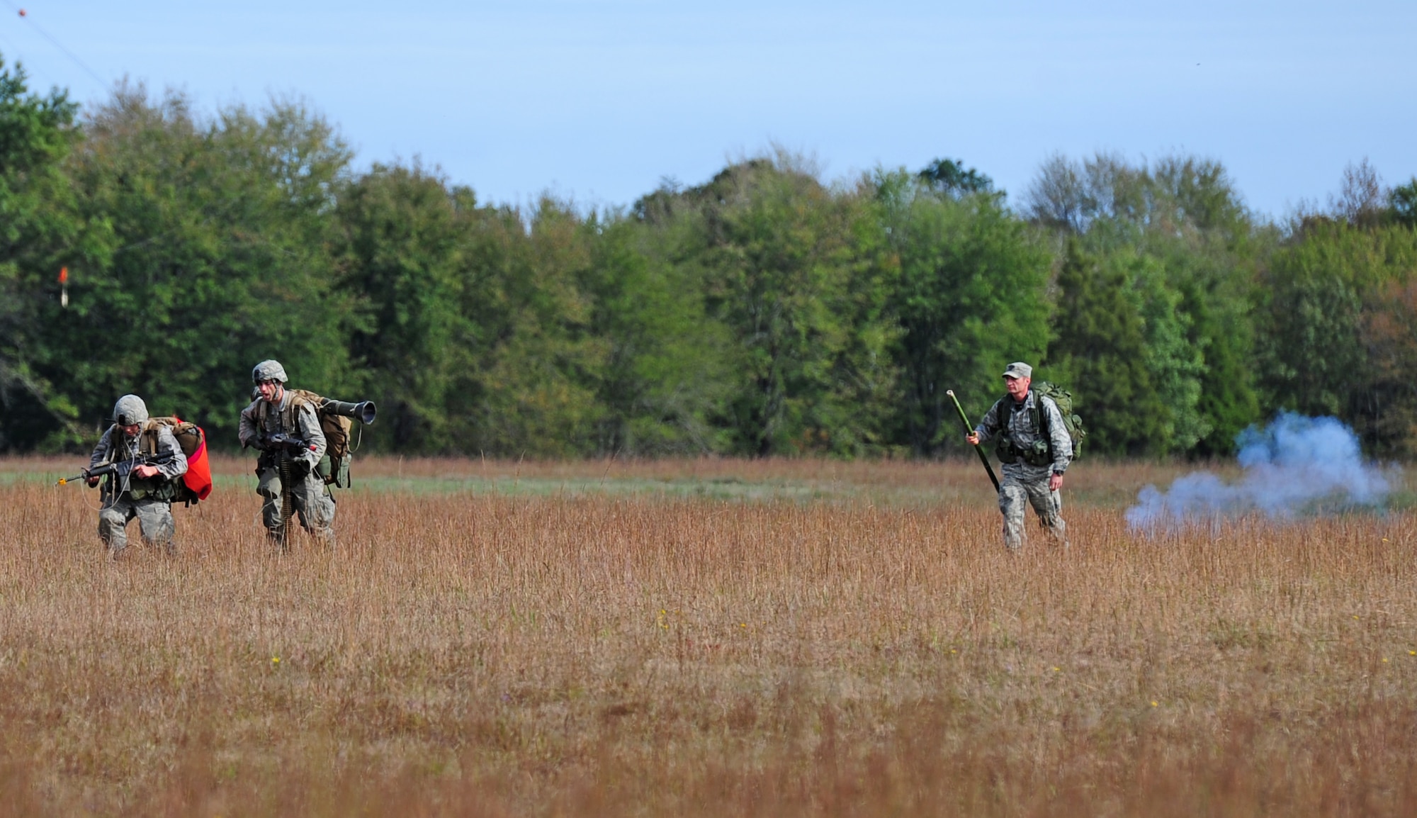 Airmen participate in an exercise that promotes leadership and team building during a Pre-Ranger Assessment Course at Davidsonville Communications Site, Md., Oct. 7, 2013. Apart from having physical endurance in order to successfully complete the course, Airmen must demonstrate they have the capabilities to lead and communicate with their troops as well. (U.S. Air Force/Airman 1st Class Erin O’Shea) 