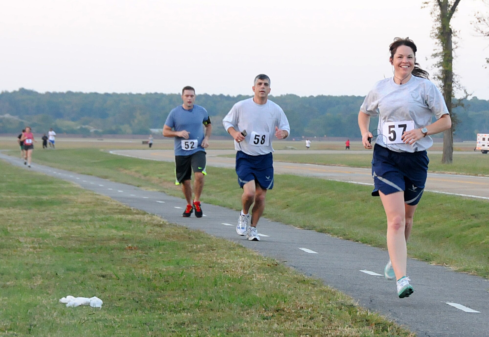 The 192nd Fighter Wing conducted its annual Wingman Day, October 6, 2013. Airmen from the unit received training on resiliency, safety and participated in a 5k “Suicide Awareness” run sponsored by the 192nd Services Flight. (U.S. Air National Guard photo by Capt. Craig T. Carper/Released)