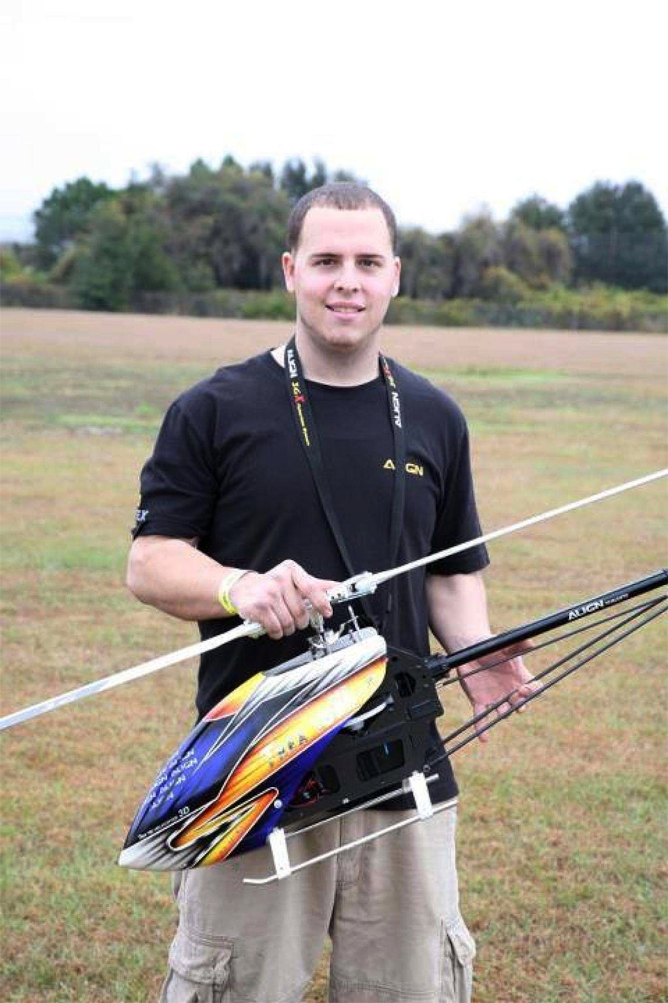 Roman Pirozek Jr., shown here in a photo posing with a model helicopter, died when his toy crashed into his head. (from his Facebook page)