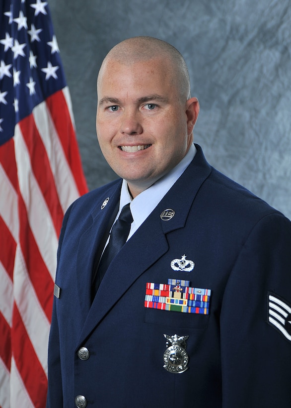 Staff Sgt. Cory Yaws, 9th Civil Engineering Squadron fire inspector at Beale Air Force Base, Calif., was awarded the Air Combat Command Government Employees Insurance Company Military Service Award in the Fire Safety and Fire Prevention category. He will compete at the Air Force level next. (U.S. Air Force photo by Mr. Robert Scott/Released)