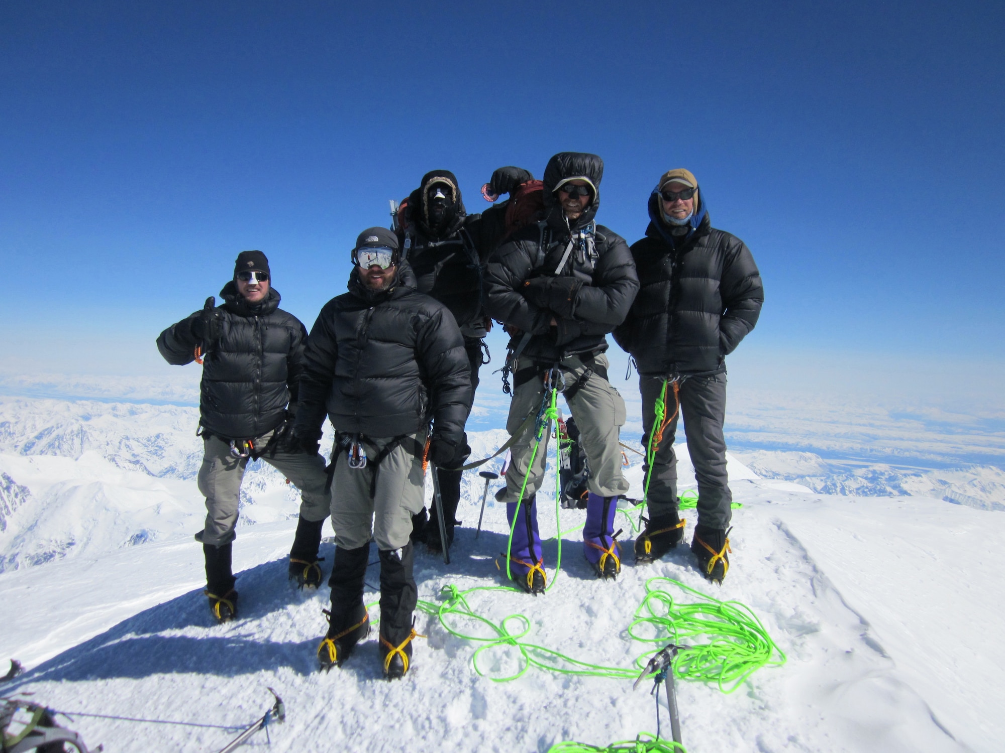 Five combat controllers from the Kentucky Air National Guard’s 123rd Special Tactics Squadron scaled Mt. McKinley near Talkeetna, Alaska, on May 25, 2013, as part of arctic mountaineer training. The 20,237-foot summit is the highest mountain peak in North America. (Photo courtesy 123rd Special Tactics Squadron)